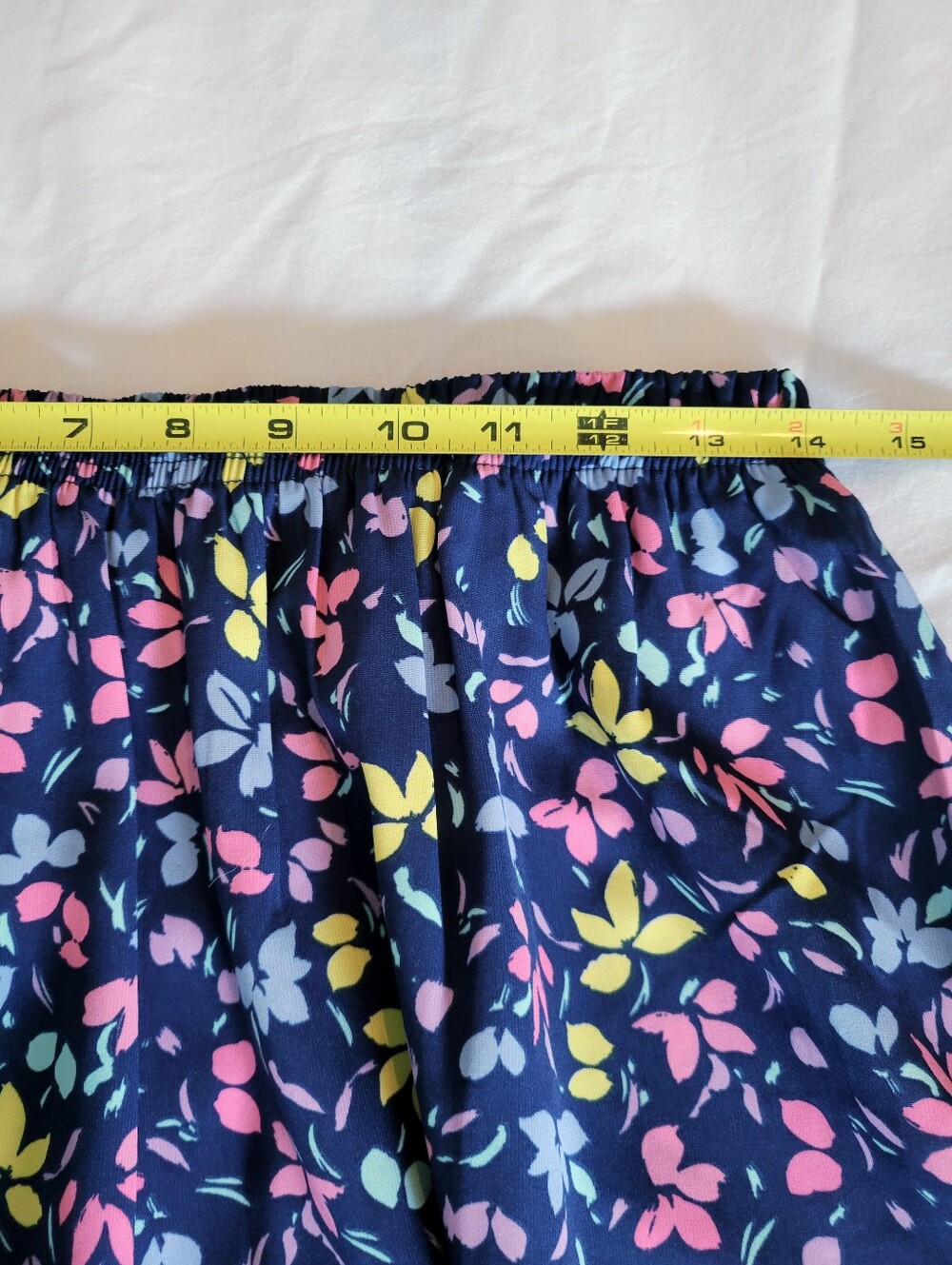 Blair Vintage 90s Patterned A-Line Midi Skirt Navy floral Cottagecore size M - Picture 4 of 7
